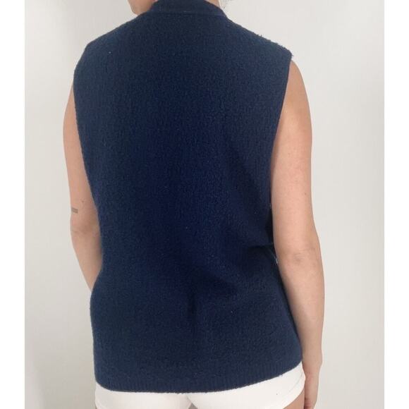 Vintage 60s Jane Hunter Navy Sleeveless Vest - Picture 3 of 3